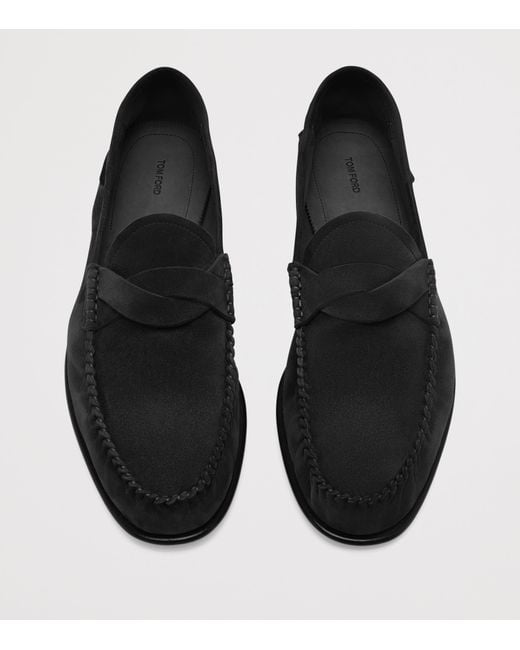 Tom Ford Black Suede Loafers