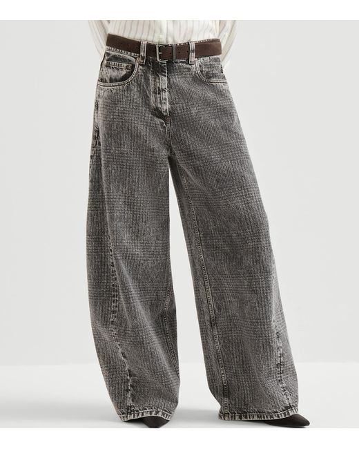 Brunello Cucinelli Gray Loose Barrel Jeans