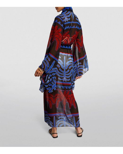 Johanna Ortiz Blue Twende Kimono Cover-up