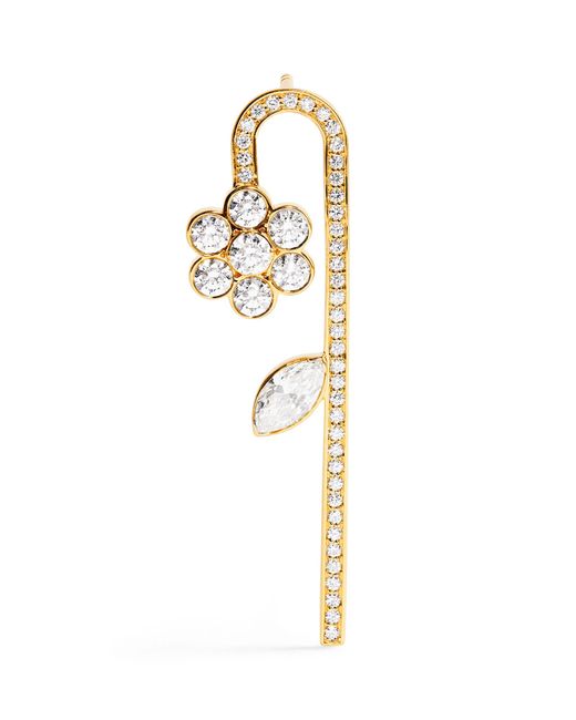 Sophie Bille Brahe Metallic And Diamond Tournesol Single Left Earring