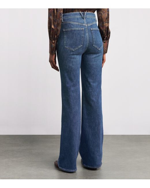 Veronica Beard Blue Crosbie Wide-Leg Jeans