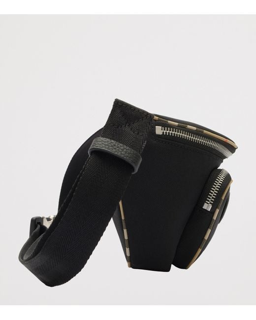 Burberry Black Check-Trim Belt Bag for men