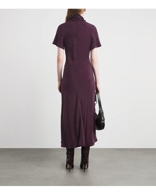 Claudie Pierlot Purple Teardrop-Detail Midi Dress