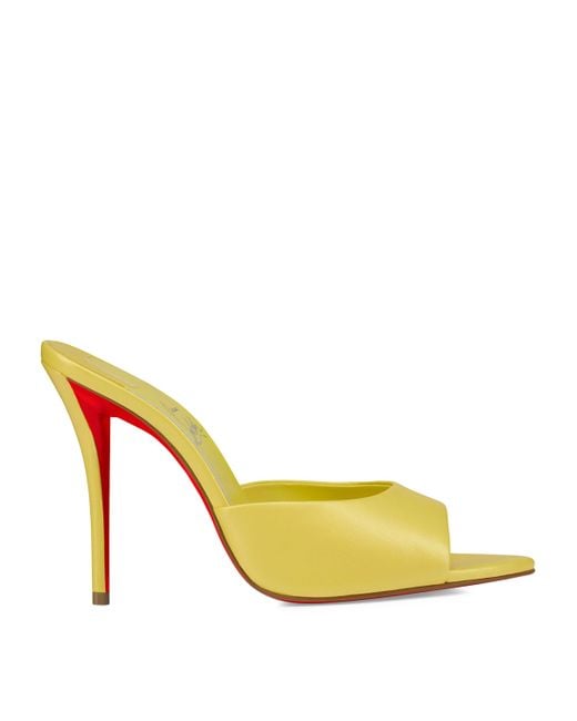 Christian Louboutin Metallic Miss Z Patent Leather Heeled Mules 100