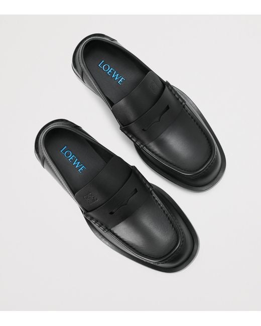 Loewe Black Calfskin Bobine Loafers for men