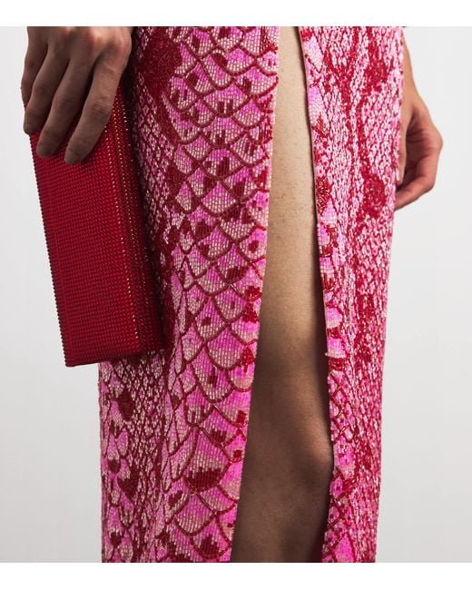 Clio Peppiatt Pink Snake Medusa Midi Dress