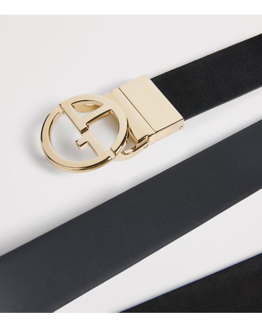 Giorgio Armani Men's Natural Palladium-Plated Ga Logo Belt Buckle