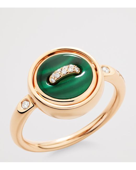 Pomellato Metallic Diamond, Malachite And Mother-Of-Pearl Pom Pom Dot Ring
