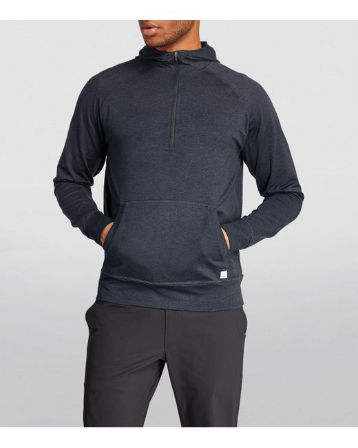 vuori Blue Ponto Performance Half-Zip Hoodie for men