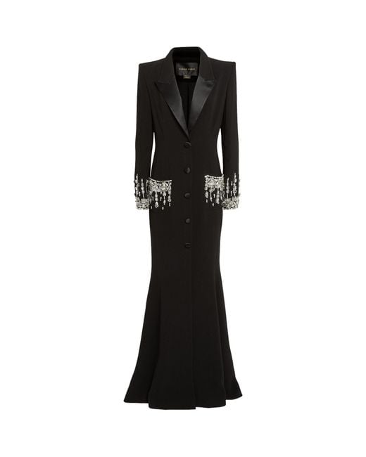 Zuhair Murad Black Embellished Blazer Gown