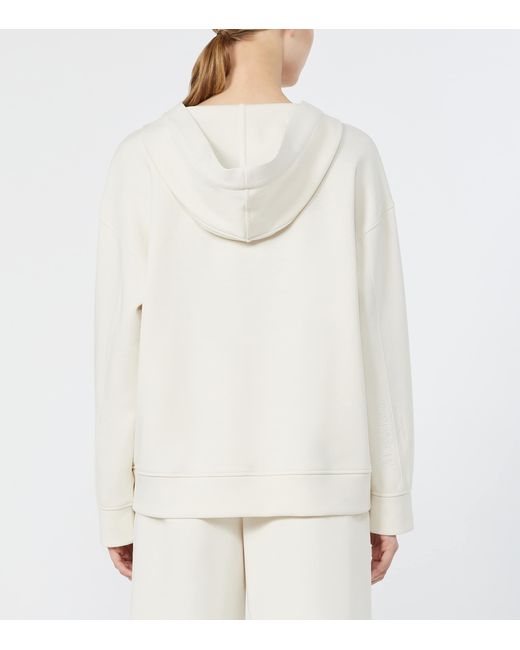 Max Mara White Hooded V-Neck Sweatshirt