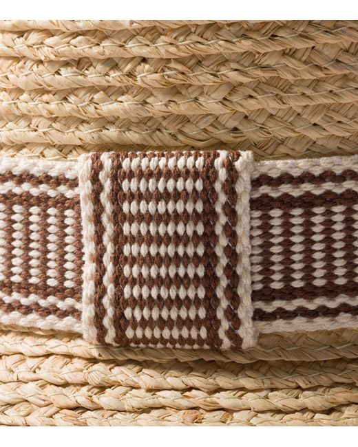 Miu Miu Natural Raffia Logo Hat