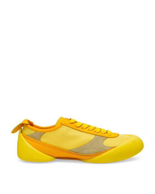 McQueen Yellow Leather Flexion Sneakers for men