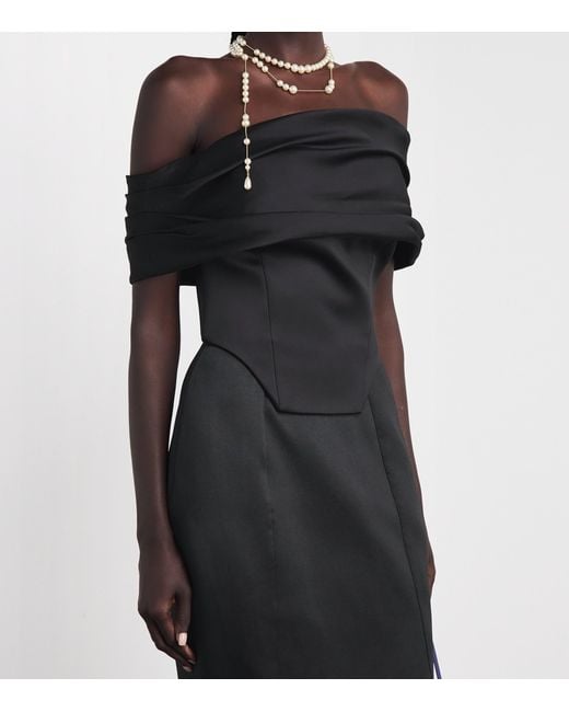 Solace London Black Corseted Alta Gown