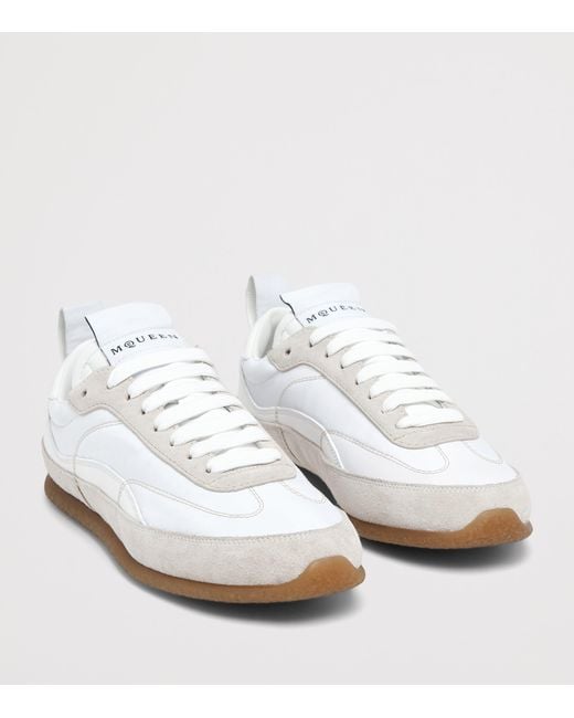 McQueen White Leather Ec1 Sneakers