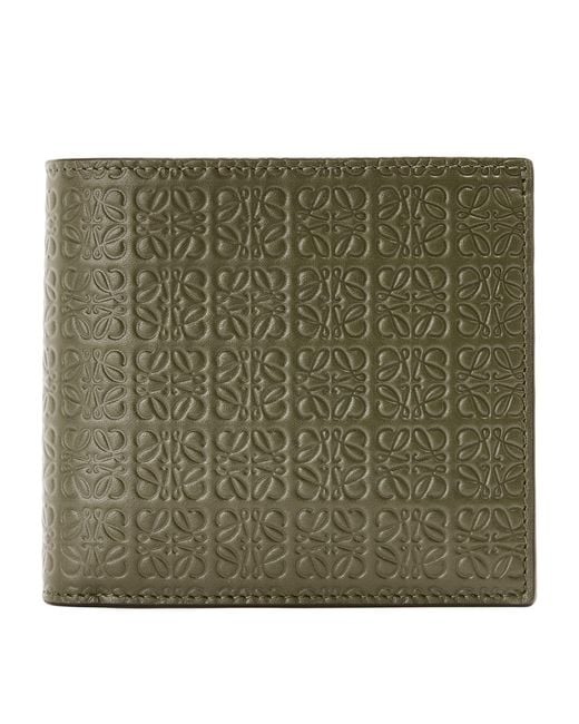Loewe Green Leather Anagram Bifold Wallet for men