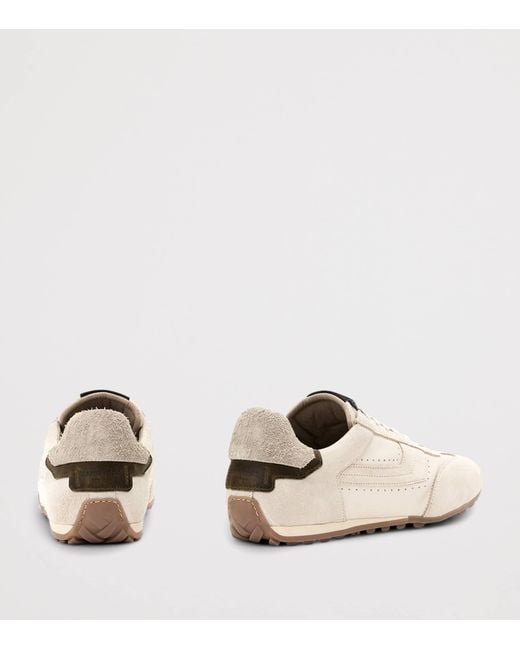 AllSaints White Leather-Suede Liam Hex Sneakers