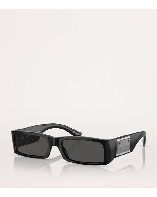 Dolce & Gabbana Black Re-Edition Rectangular Sunglasses