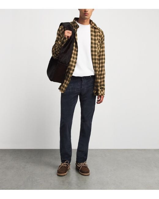 Jacob Cohen Blue Corduroy Bard Slim-Fit Chinos for men