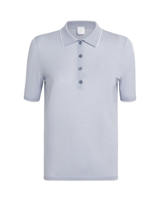 Eleventy Blue Wool Polo Sweater
