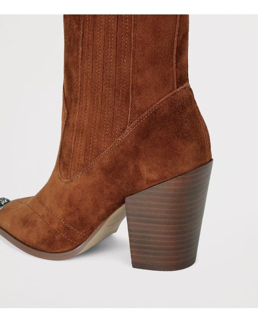 Kurt Geiger Brown Suede Western Regent Boots