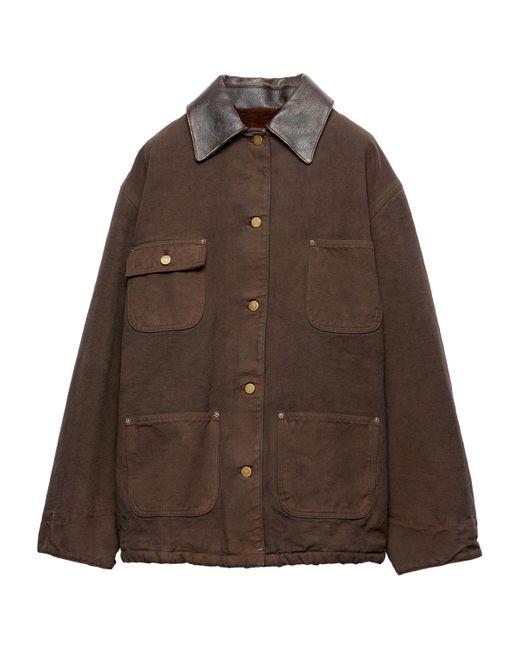 Prada Brown Canvas Oversized Jacket