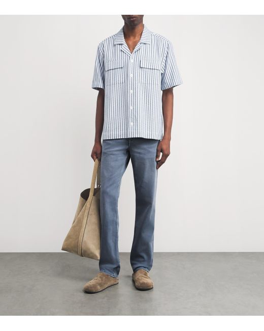 7 For All Mankind Blue Slimmy Tapered Slim Jeans for men