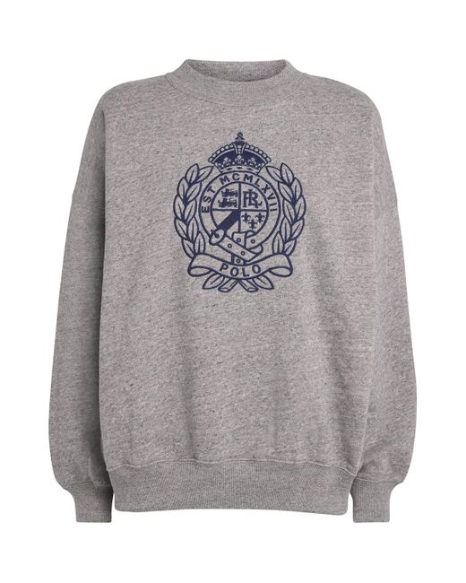 Polo Ralph Lauren Gray Fleece Crest-Embroidered Sweatshirt