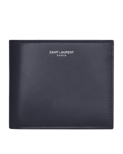Saint Laurent Blue Calfskin East/West Wallet for men