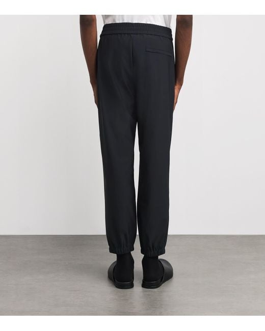 Moose Knuckles Black Cuffed Logo Trackpants for men