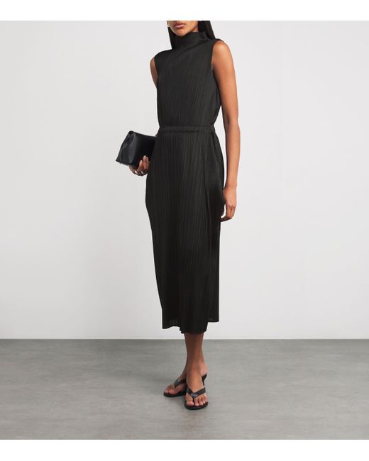 Pleats Please Issey Miyake Women's Black Lamp Shade Midi Skirt