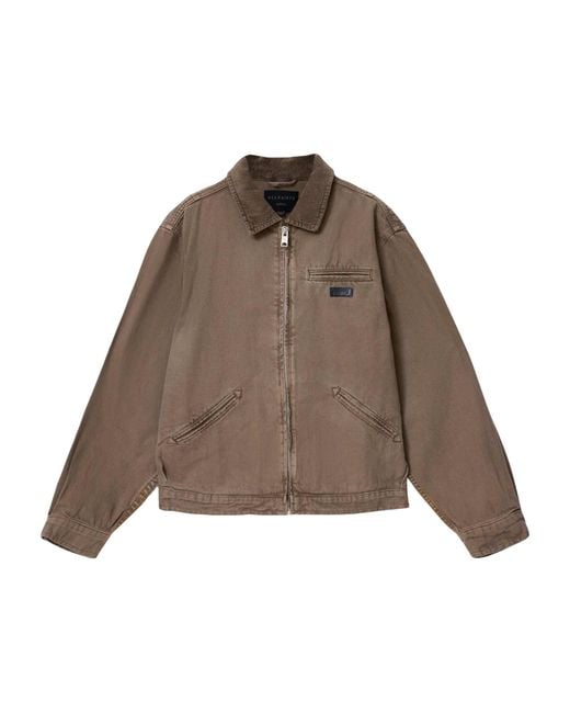 AllSaints Brown Organic Cotton Canvas Korey Jacket for men