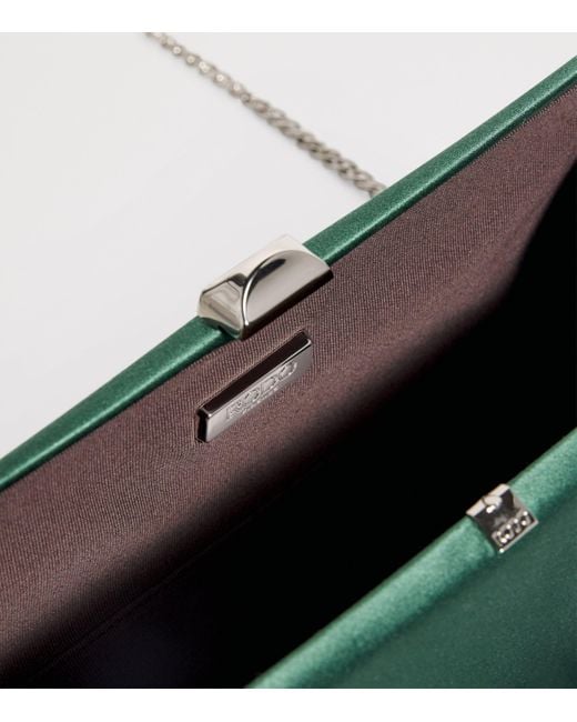 Rodo Green Satin Lally Clutch Bag