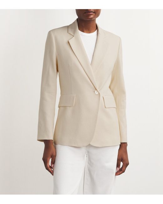 Claudie Pierlot Natural Asymmetric Single-Breasted Blazer