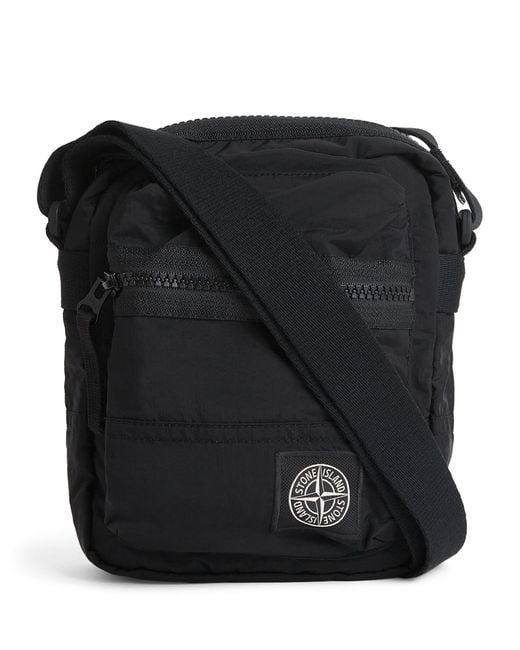 Stone Island Black Coated-Nylon Logo Cross-Body Bag for men