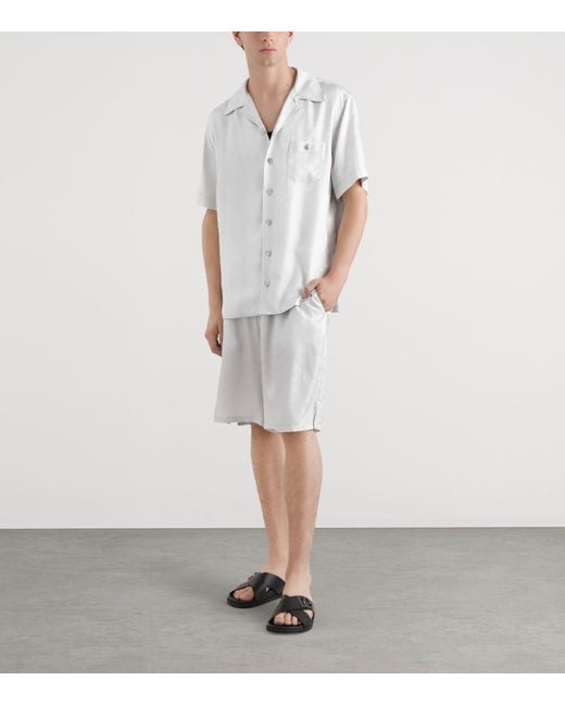 Dolce & Gabbana White Wool Logo Short-Sleeve Shirt for men