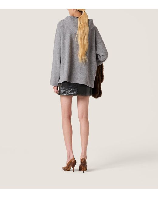 Miu Miu Black Calfskin Mini Skirt