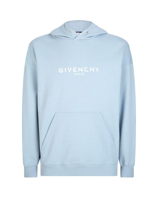 Givenchy Oversized Faded Logo Hoodie in Blue for Men | Lyst