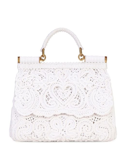 Dolce & Gabbana Multicolor Small Cordonetto Lace Sicily Bag