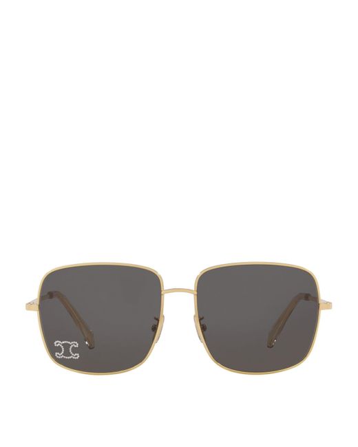 Céline Gray Rhinestone Triomphe Sunglasses