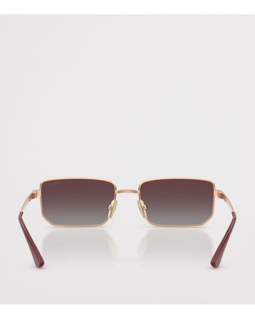 Vogue Pink Metal Rectangular Sunglasses