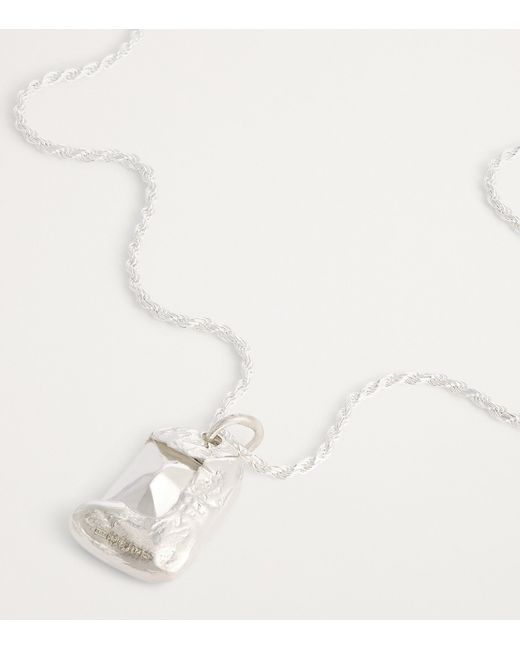Bleue Burnham White Sterling Impressions Rose Pendant Necklace for men
