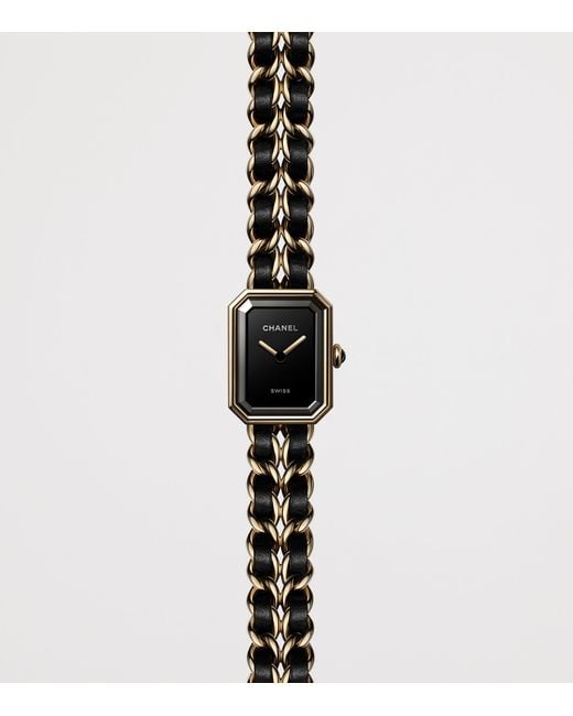 Chanel Black Plated Première Iconic Chain Double Row Watch