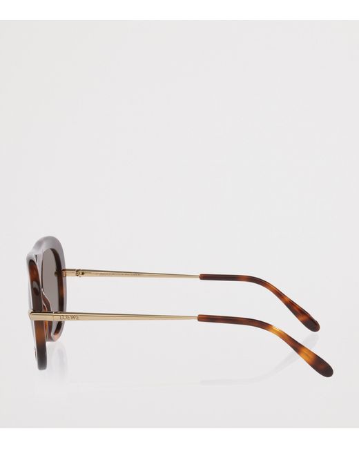 Loewe Brown Tortoiseshell Slim Pilot Sunglasses