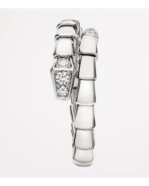 BVLGARI Metallic And Diamond Serpenti Viper Ring