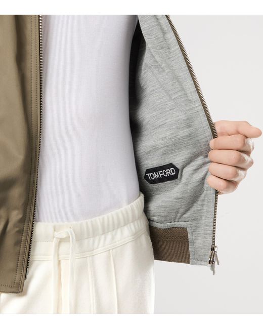 Tom Ford Green Wool-Lined Bomber Jacket for men