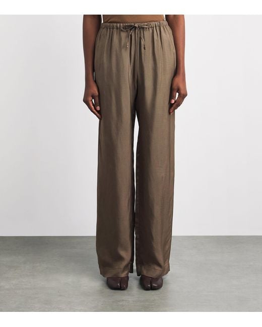 Rohe Brown Check Drawstring Trousers