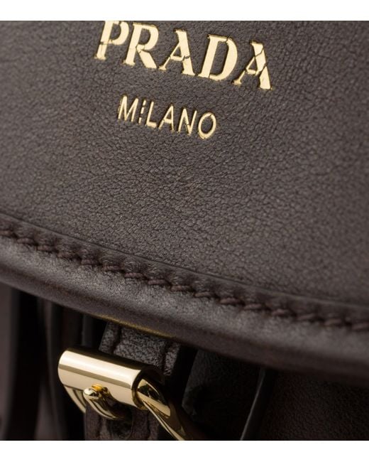 Prada Brown Mini Leather Corsaire Shoulder Bag