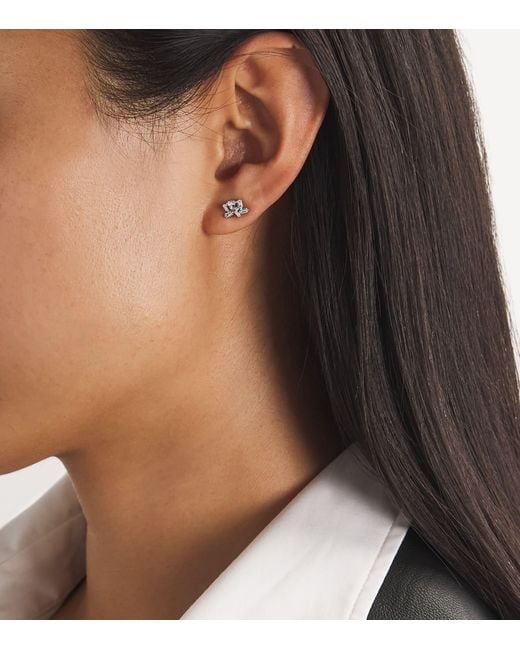 Suzanne Kalan White And Diamond Classic Cluster Stud Earrings