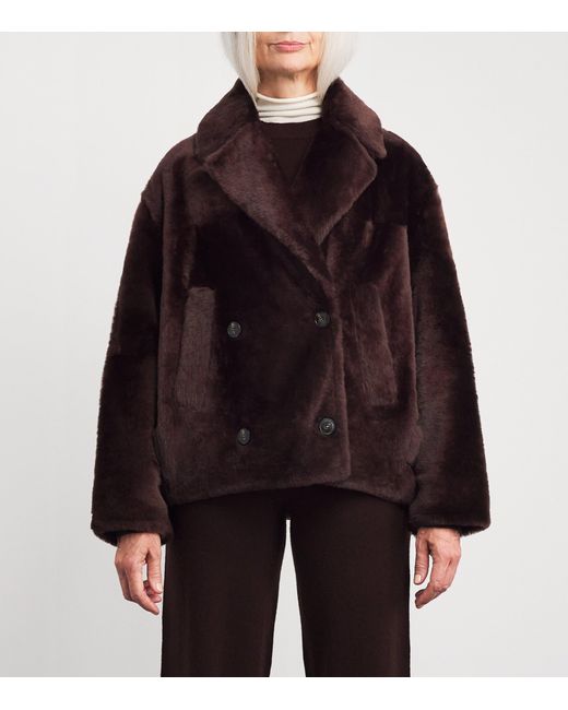 Yves Salomon Red Lacon Lambskin Jacket
